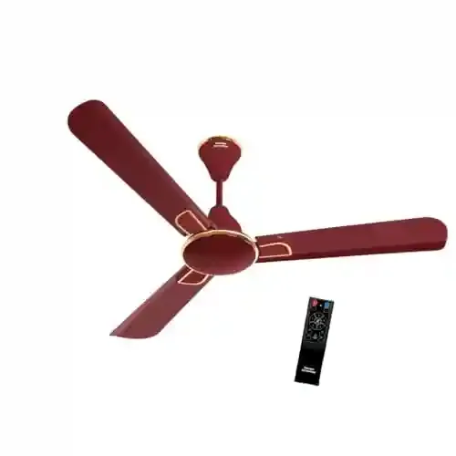 Victura Airmotion Glider Ceiling Fan 1200MM Sweep with BLDC Motor, 30W Power, 350RPM Speed, 225CMM Air Delivery, Inverter Motor, Remote Control, Built-in Timer, 4KV Surge Protection (Brown)