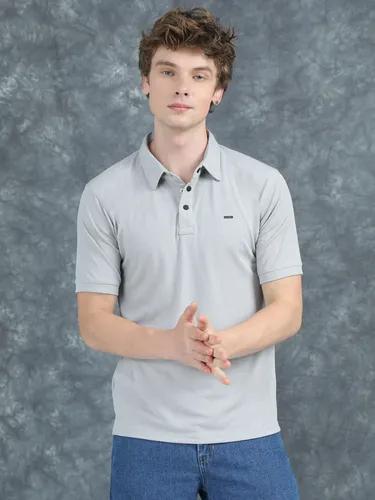 Grey Cubic Polo T-Shirt