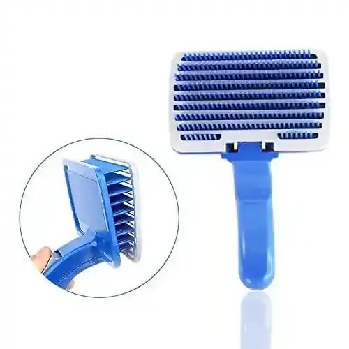 PSK PET MART Cat Dog Self Cleaning Slicker Brush for Short or Long Haired Loose Undercoat | Mats | Tangled Hair | Shed Fur | Dander | Dirt Massages Particle, Pain-Free Removes for All Hair Types