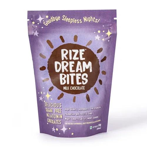 RIZE Dream Bites: Sugar-Free  for Restful Sleep | Shark Tank India Winner |Natural Melatonin & Non-Habit Forming| Coconut Sugar Sweetened | Preservative-Free | 100g Pack 8 Pcs| Sleep Well, Wake Refreshed