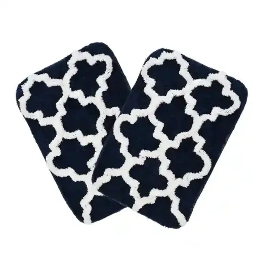 Jaaki Home Microfiber Set of 2 Moroccan Design Bath Mat for Bathroom