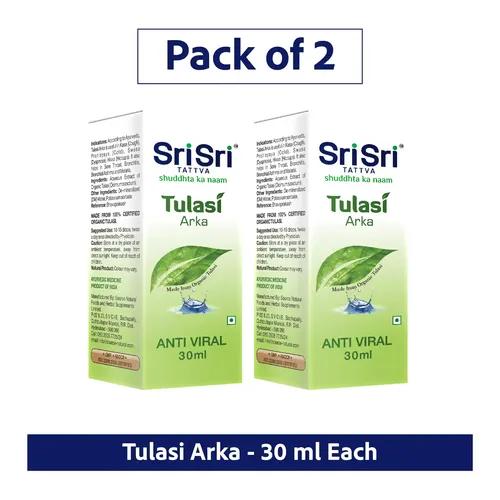 Sri Sri Tattva Tulasi Arka - Ayurvedic Anti Viral Drop | Natural Immunity Booster For Adults | Strengthens Respiratory System | 30Ml | Pack Of 2