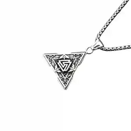 Triangle Design Pendant with Silver Chain