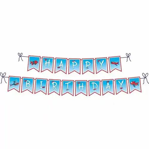 Untumble Aeroplane Theme Happy Birthday Banner