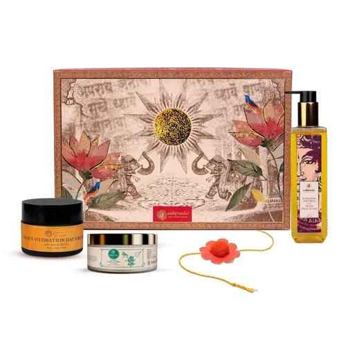 ASHPVEDA Luxury Ayurvedic Face Care Wedding Gift Box Set for Women and Men | Beauty & Skin Care Gifting Kit with Face Wash, Night Cream and Day Cream (Gift Box 1)