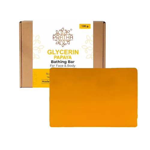 Pratha Glycerin Bathing Bar | Papaya (Pack of 2)