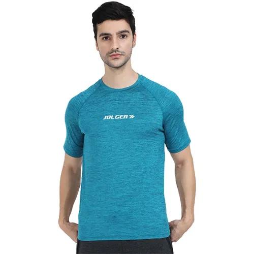 Men's Super Stretchable Raglan Sleeves Gym T-Shirt - Green
