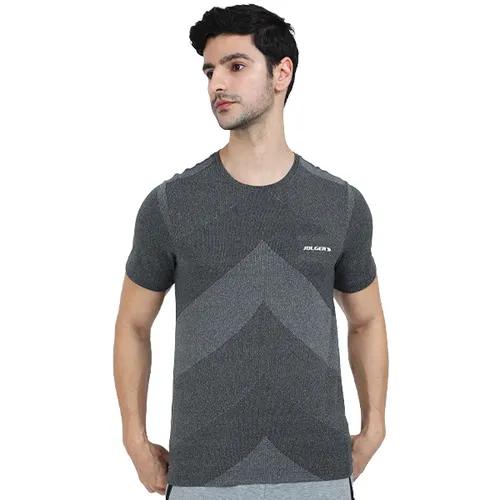 Men's Round Neck Quick Dry Breathable Gym T-Shirt - Grey