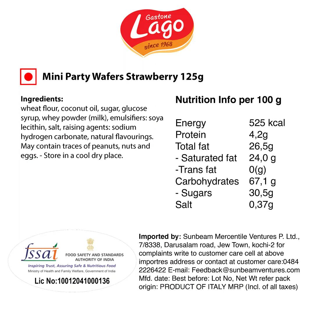 Lago Mini Party Wafers Coconut Cream 125g