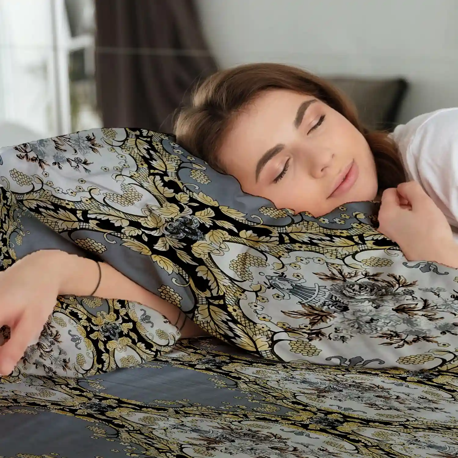 HOMIEE Glace Cotton Elastic Fitted Bed Sheet for Double Bed, Soft, Breathable & Durable Chadar with Deep Pockets, Wrinkle-Resistant, Fade-Proof & Perfect for All Seasons - Battleship