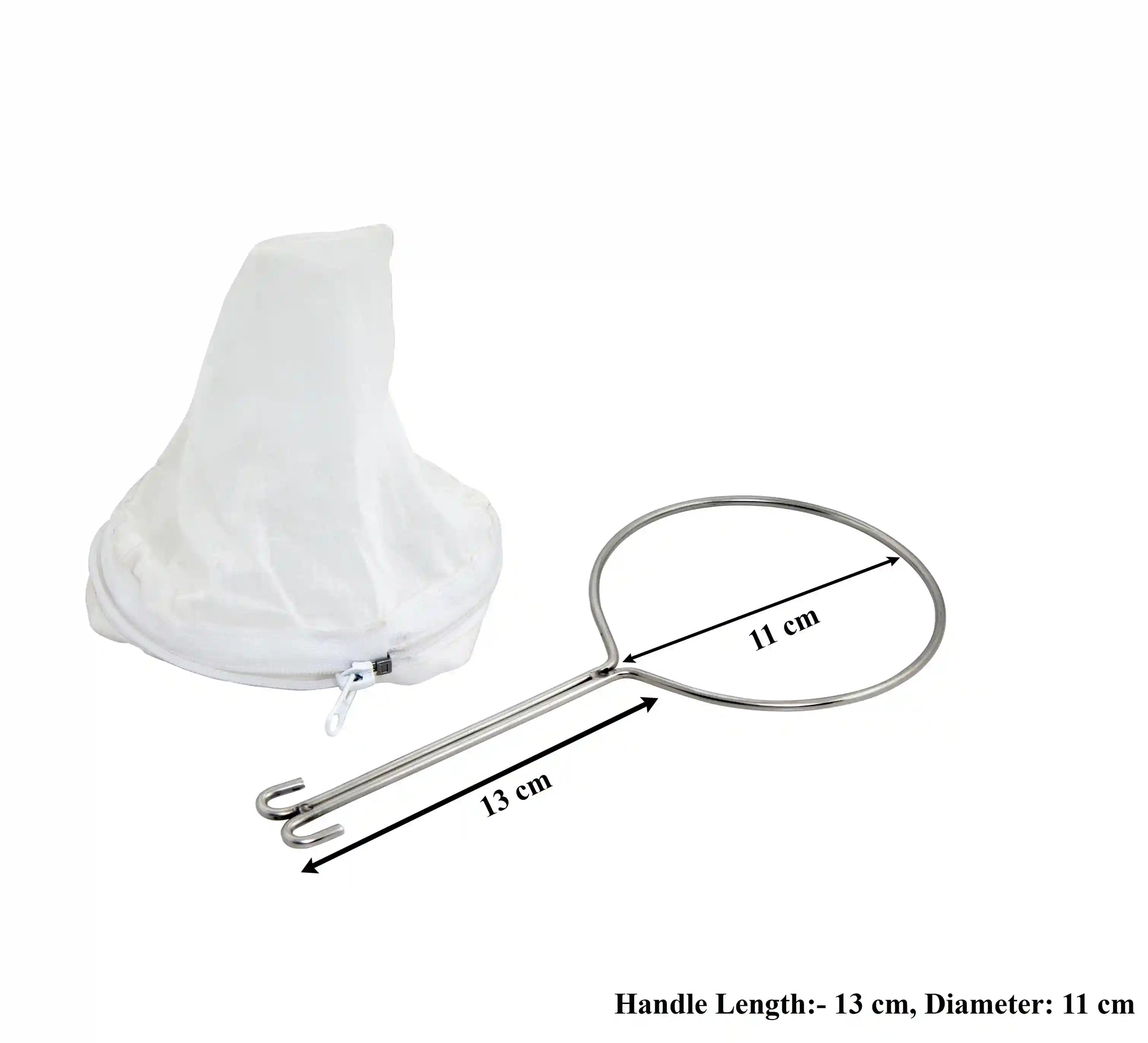 HAZEL Cloth Strainer Water Filter Removable Cloth with Stainless Steel Handle, 24 cm, Silver