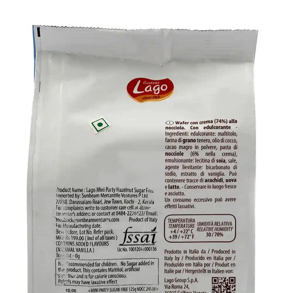 Lago Mini Party Wafers Hazelnut Cream Sugar-Free 125g