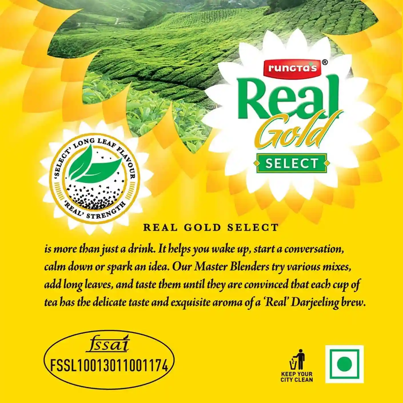 Rungtas Real Gold Select Tea Premium 1.5kg Pack | Strong blend of Darjeeling Ctc long leaves | Rich & Quality Kadak flavourful Chai