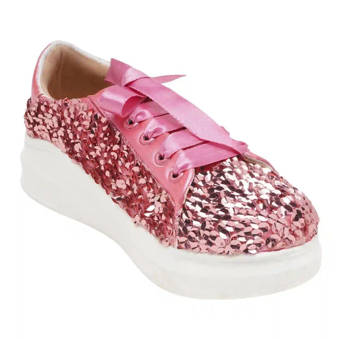 Pink sequin sneakers store