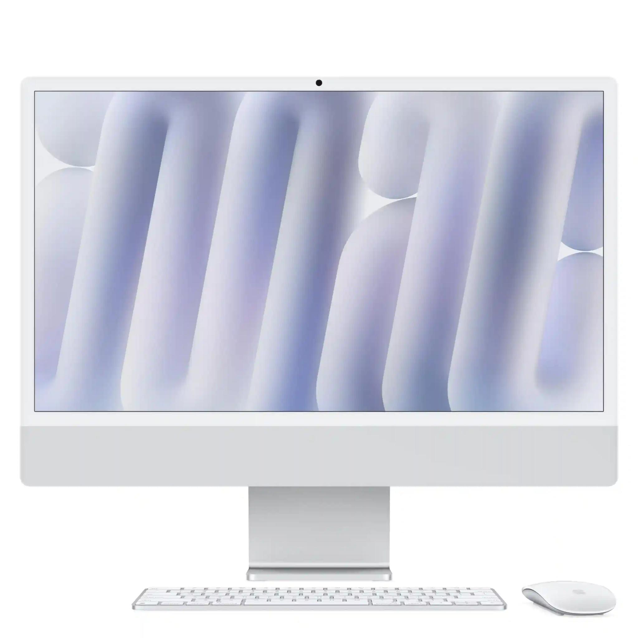 Apple 2024 iMac All-in-One Desktop Computer with M4 chip with 8-core CPU and 8-core GPU: Built for Apple Intelligence, 60.96 cm (24″) Retina Display, 16GB Unified Memory, 256GB SSD Storage; Silver