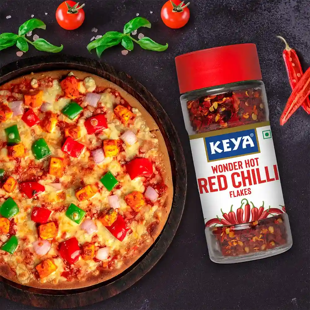 KEYA Combo of Pizza Seasoning 45gm, Red Chilli Flakes 40gm, Pack of 2