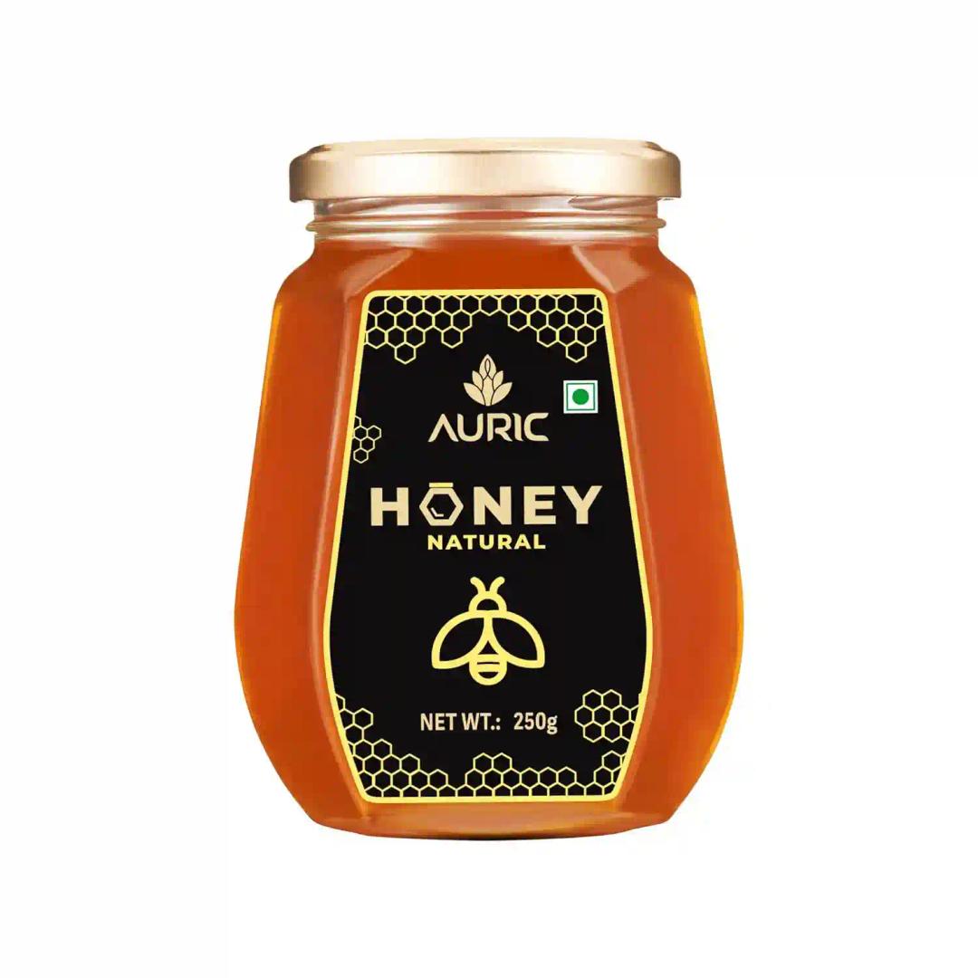 Auric Pure 250g Honey Crafted from Multi-Flower Sources, 100% Purity with No Added Sugar