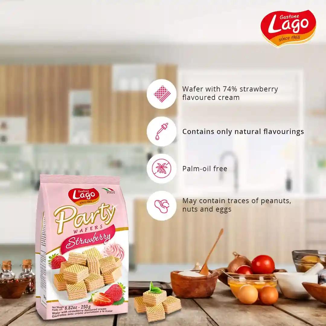 Lago Party Wafers Strawberry 250g