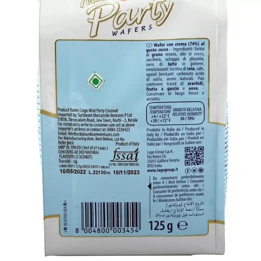 Lago Mini Party Wafers Coconut Cream 125g