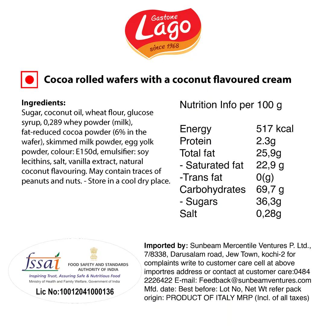 Lago Mini Roll Coconut 125g