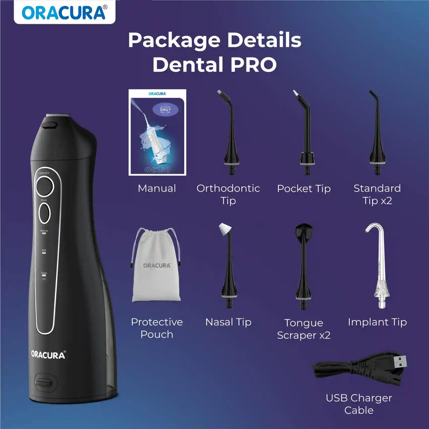 OC150 Dental PRO Smart Water Flosser® - Black