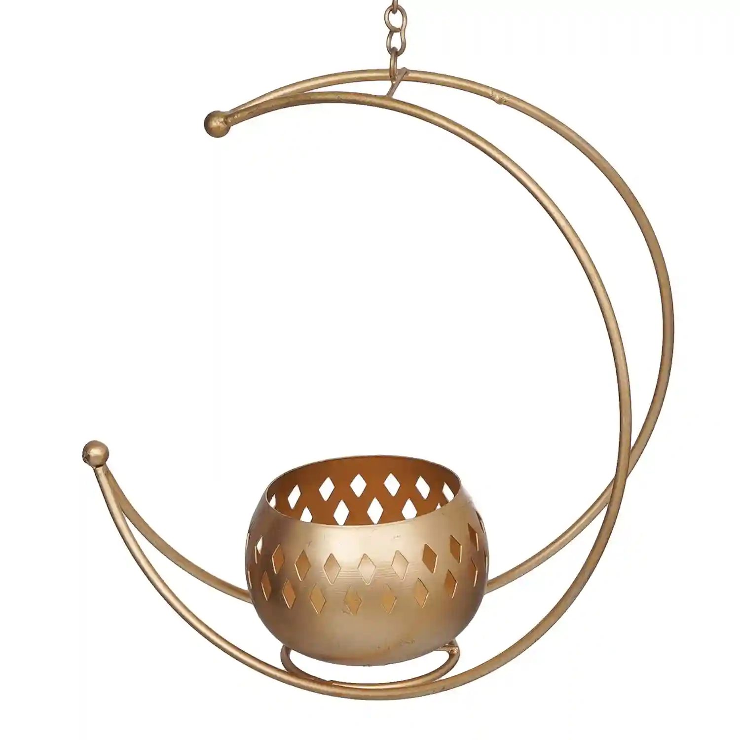 Metal Moon Hanging Candle Holder
