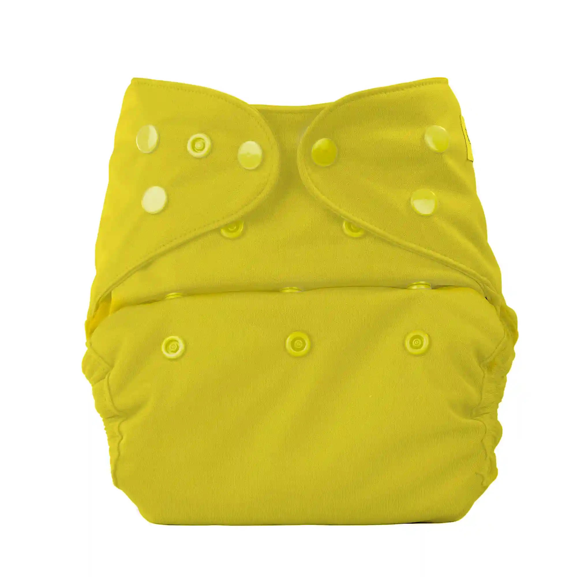 Bumberry Cloth Diaper Cover with 2 Wet Free Inserts Perfect for Babies Between 6-36 Months, 7 to 15 Kgs, Yellow (Adjustable, Washable & Reusable, Snap Fit Diaper Cover with 2 Soakers)