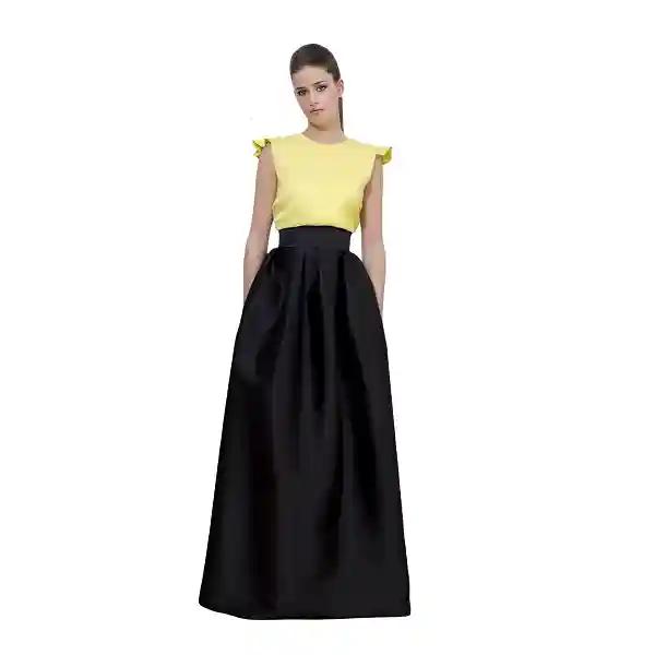 Elegant Handmade Long Black Taffeta Pleated Maxi Skirt – Perfect for Evening Parties-XS