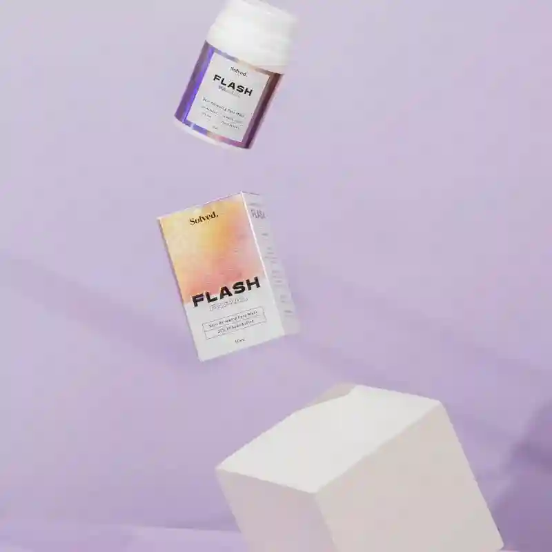 SOLVED LABS Flash Facial 25% AHA+BHA+PHA Face Mask | 5 min Complete Detan Face Mask | Tan Removal | Reduction in blackheads | Kills Acne | Instant Brightening | 50ml