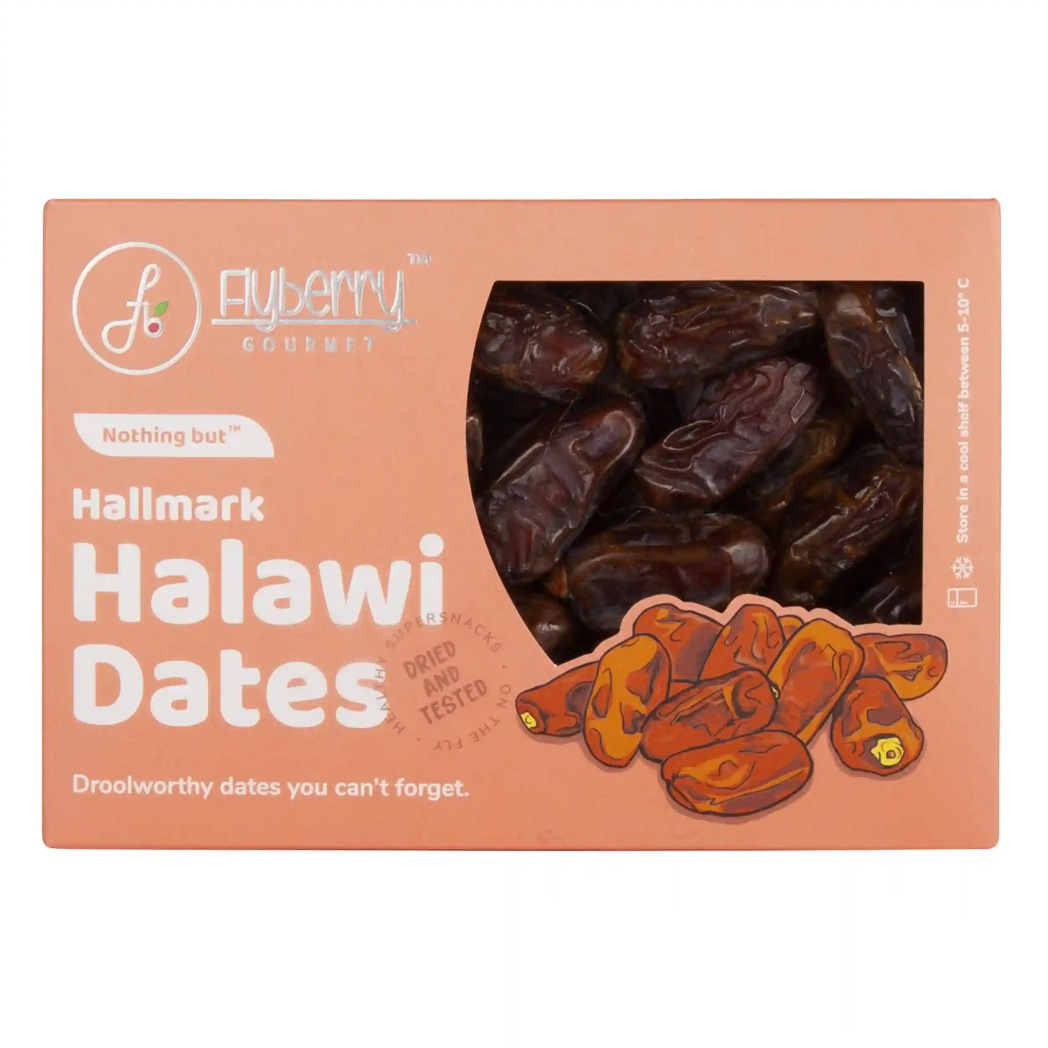 Flyberry Gourmet Halawi Dates 500g | 100% Natural | Rich in Calcium, Iron and Potassium | Instant Energy