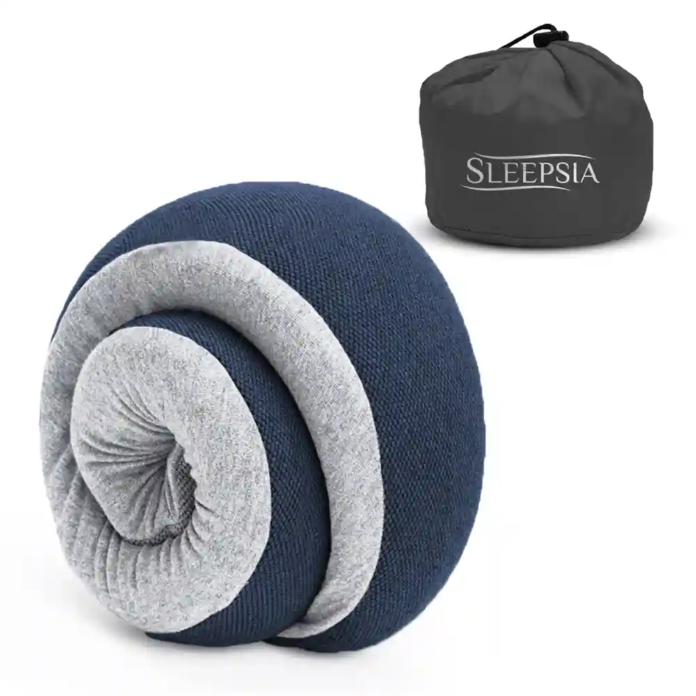 Sleepsia Ultimate Home & Travel Memory Foam Neck Pillow - Ergonomic Neck Pillow | Snoozing Neck Support Adjustable Pillow Lightweight Comfortable & Breathable Cover