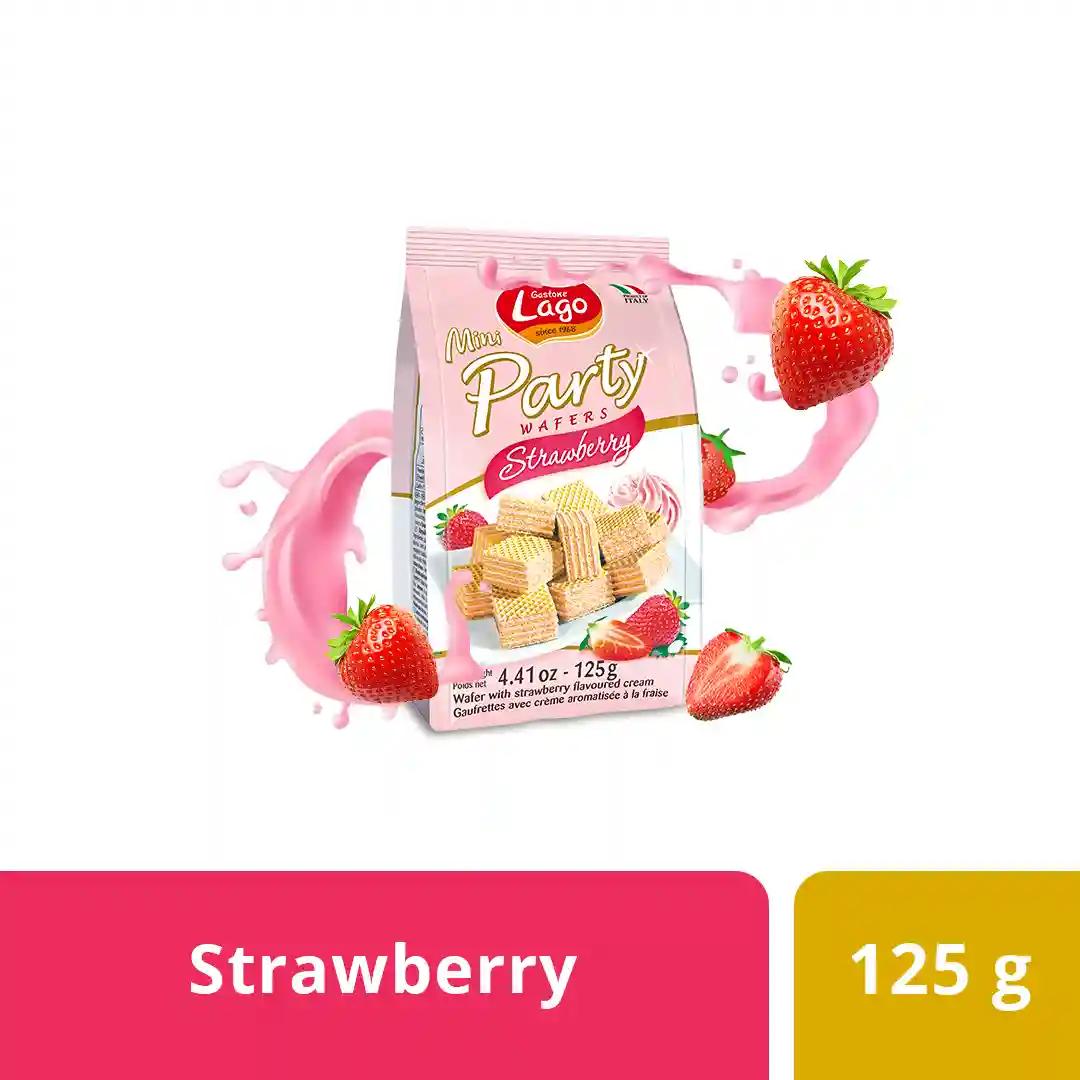 Lago Mini Party Wafers Strawberry Cream 125g