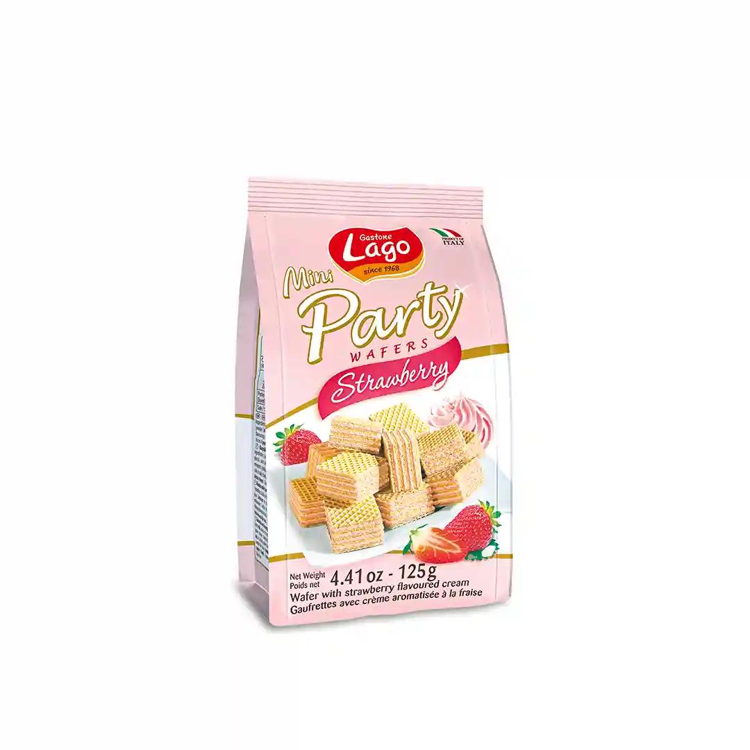 Lago Mini Party Wafers Strawberry Cream 125g