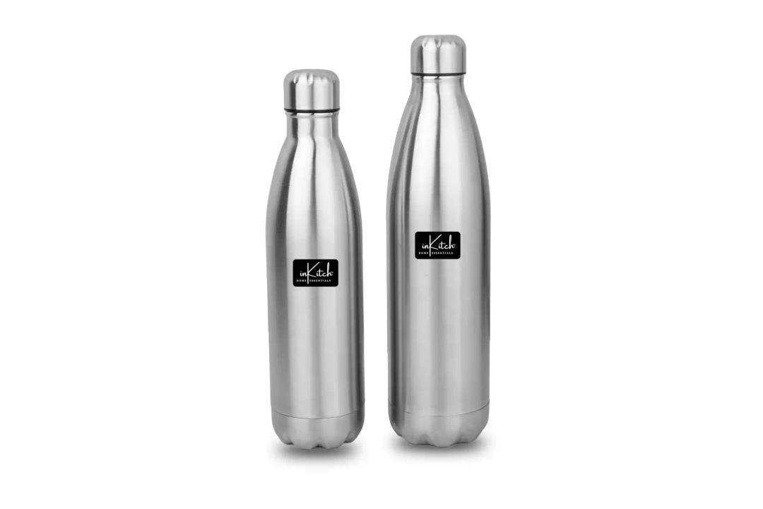 InKitch Stainless Steel Insulated Water Bottle- 24 Hrs Hot or Cold (500 & 1000 ml, 1)