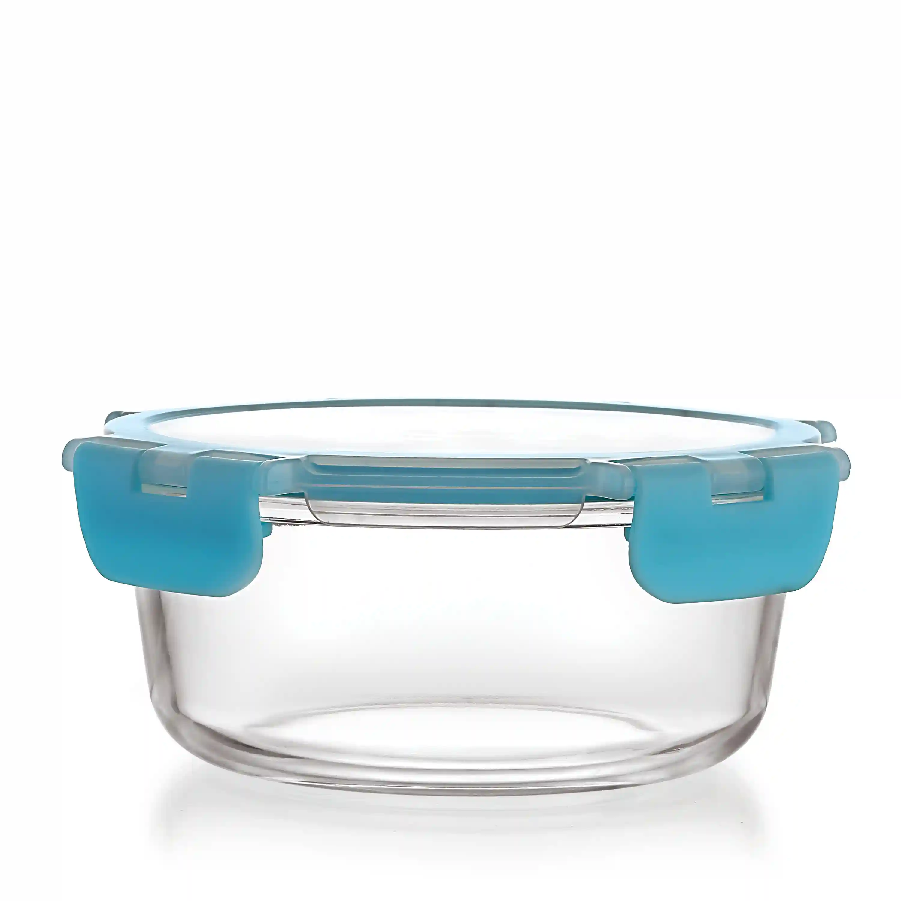 HAZEL Borosilicate Glass Round Airtight & Leak Proof Container, Set of 3 (1 x 650 ml, 2 x 400 ml) - Transparent