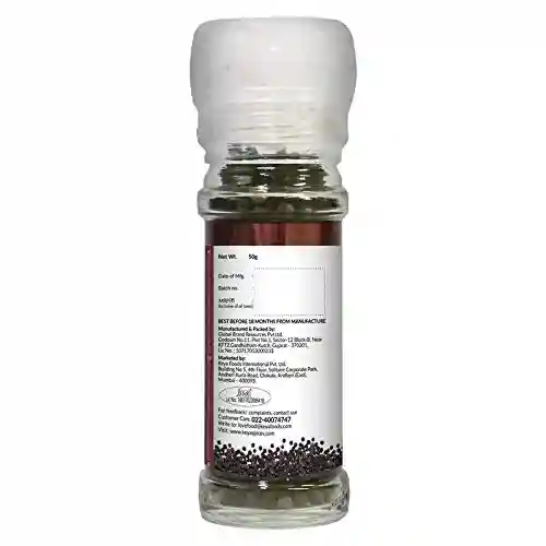 KEYA Combo of Black Pepper Grinder, 50 g, Black Salt Grinder 100 g and Rock Salt Grinder, 100 g