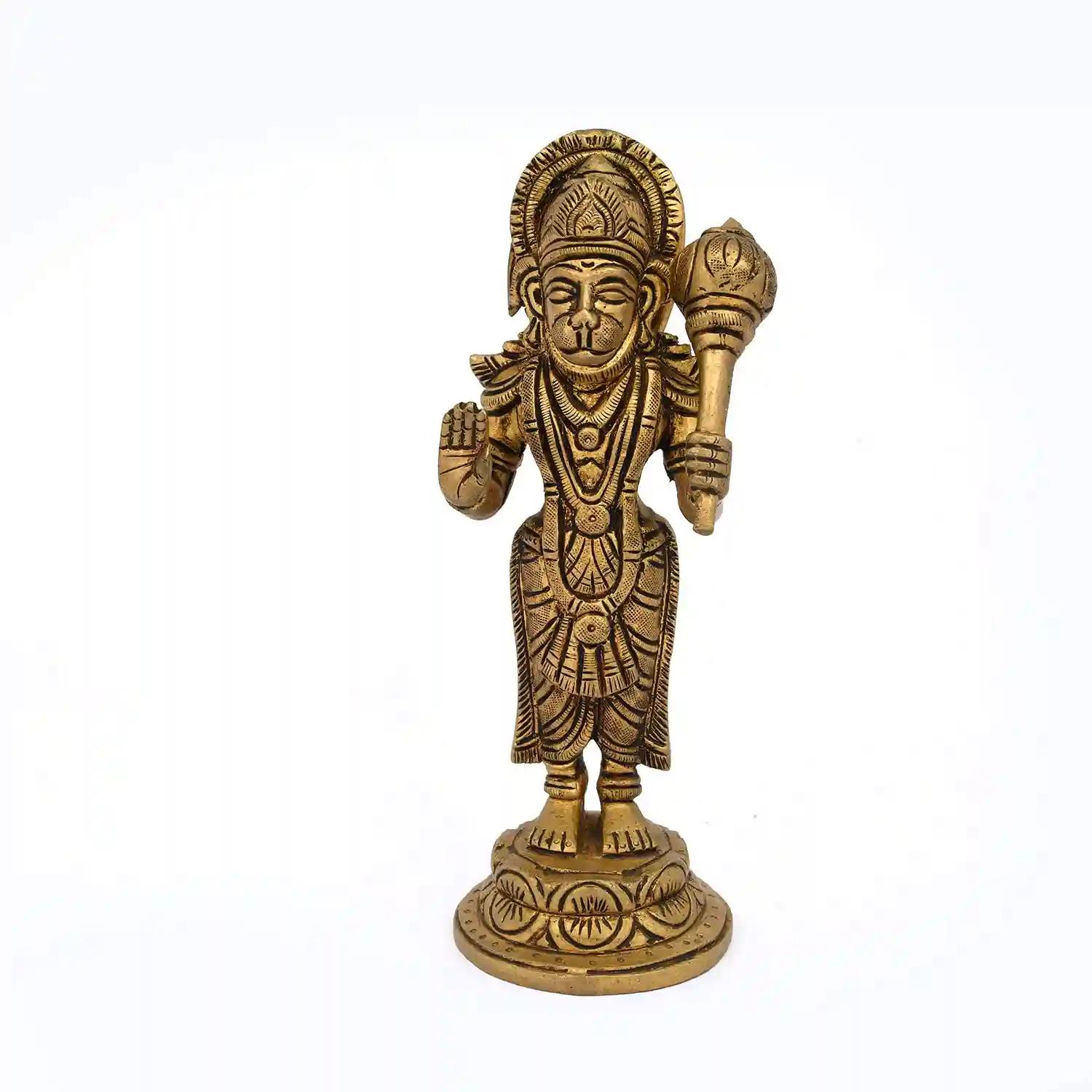 ALODIE- Hanuman Idol | Brass Bajrang Bali ,Shri Hanuman ji Brass Murti, Bajrang Bali Idol to Protect from Shani and All Kind of Negative Energy , Hanuman Idol Decorative Showpiece Home Office Temple