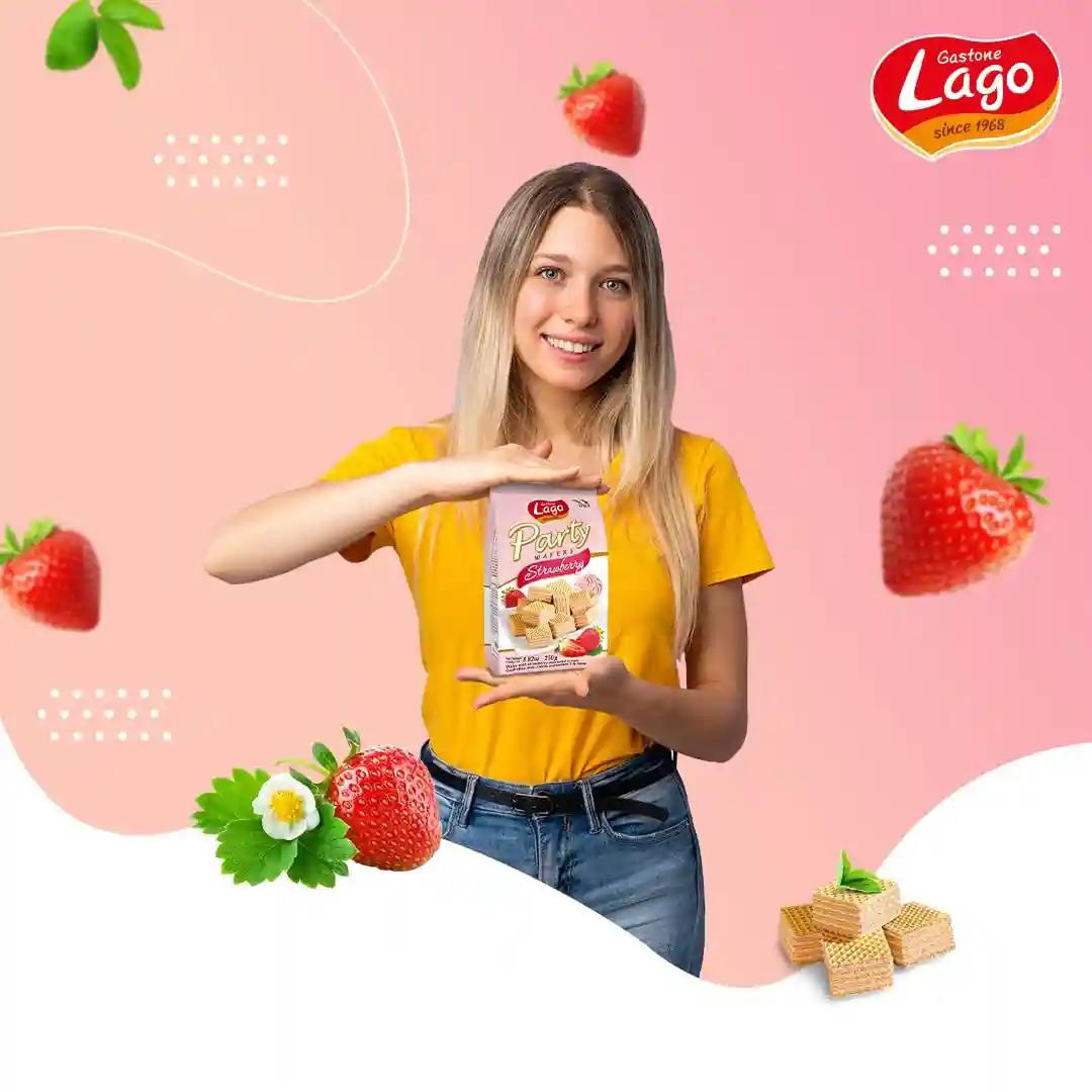 Lago Party Wafers Strawberry 250g