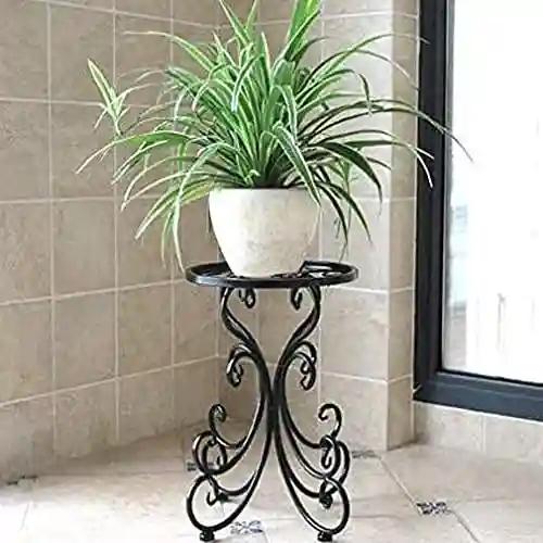 AMASS HANDICRAFTS Double Basket Metal Plant Stand Vase Type Flower Pot Stand for Balcony Living Room Outdoor Indoor Plants, Plant Holder Home Decor Item (Black)