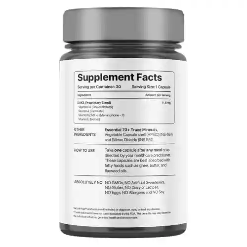 DECODE AGE DAKE Supplement | Multivitamin Supplement | Supports Vision, Immunity, Bone, Heart and Skin Health | Vitamin D3, K2 (MK7), A & E | 30 Capsules, Vegan