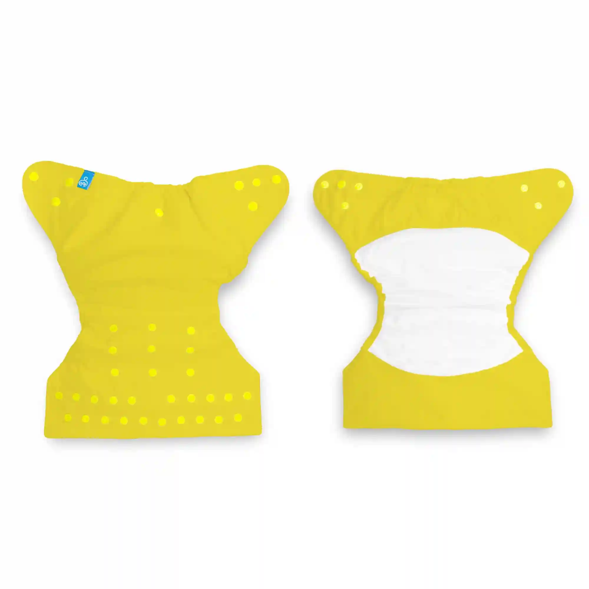 Bumberry Cloth Diaper Cover with 2 Wet Free Inserts Perfect for Babies Between 6-36 Months, 7 to 15 Kgs, Yellow (Adjustable, Washable & Reusable, Snap Fit Diaper Cover with 2 Soakers)