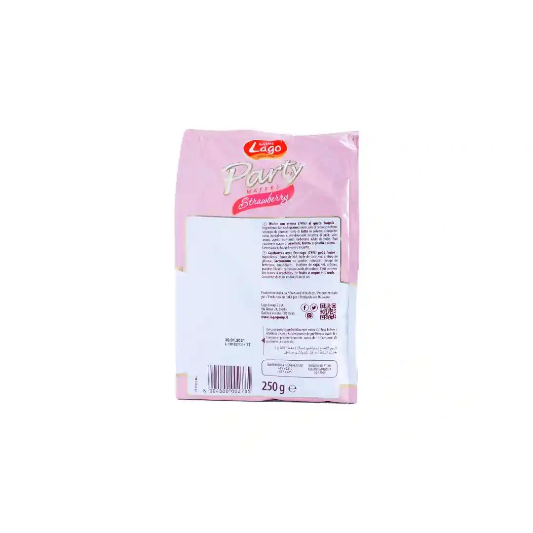 Lago Mini Party Wafers Strawberry Cream 125g