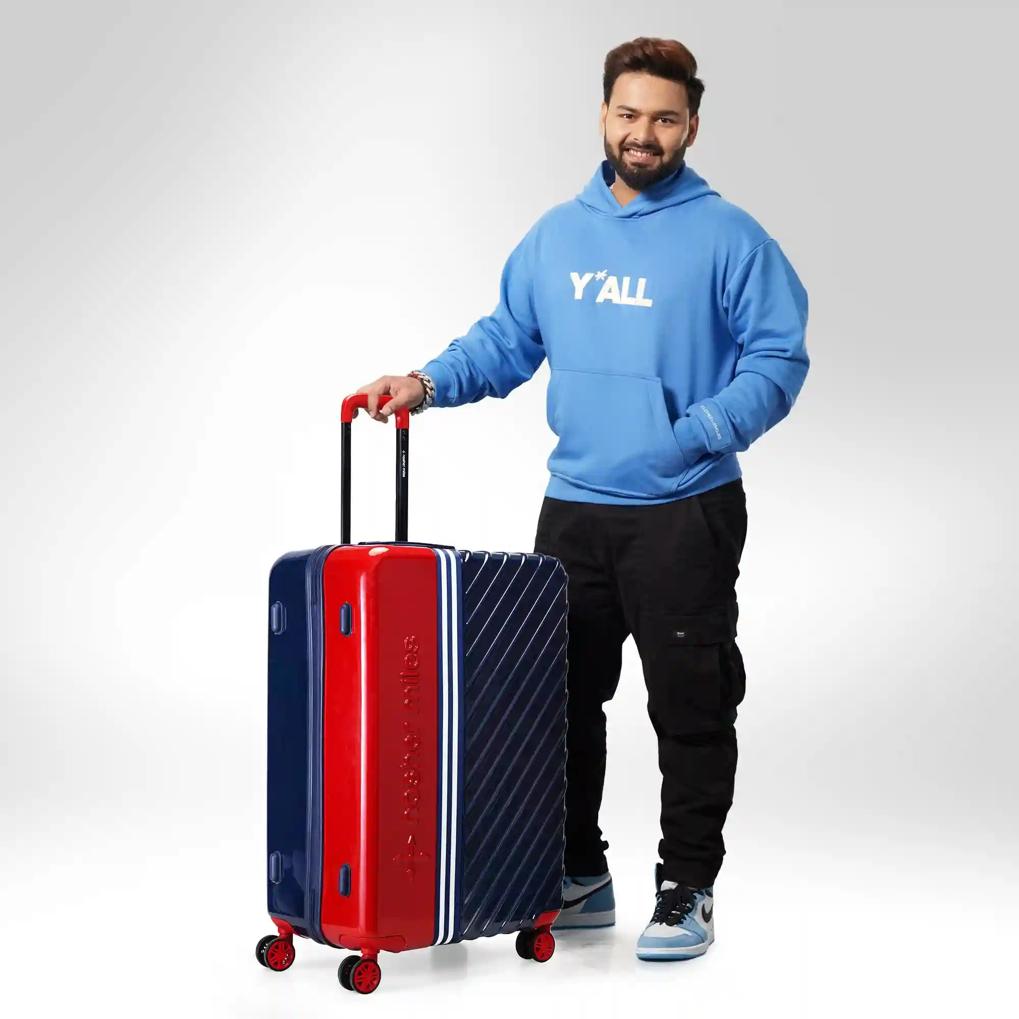Nasher Miles Vegas Hard-Sided Polycarbonate Luggage Set of 2 Red&Blue Trolley Bags (55 & 65 cm)