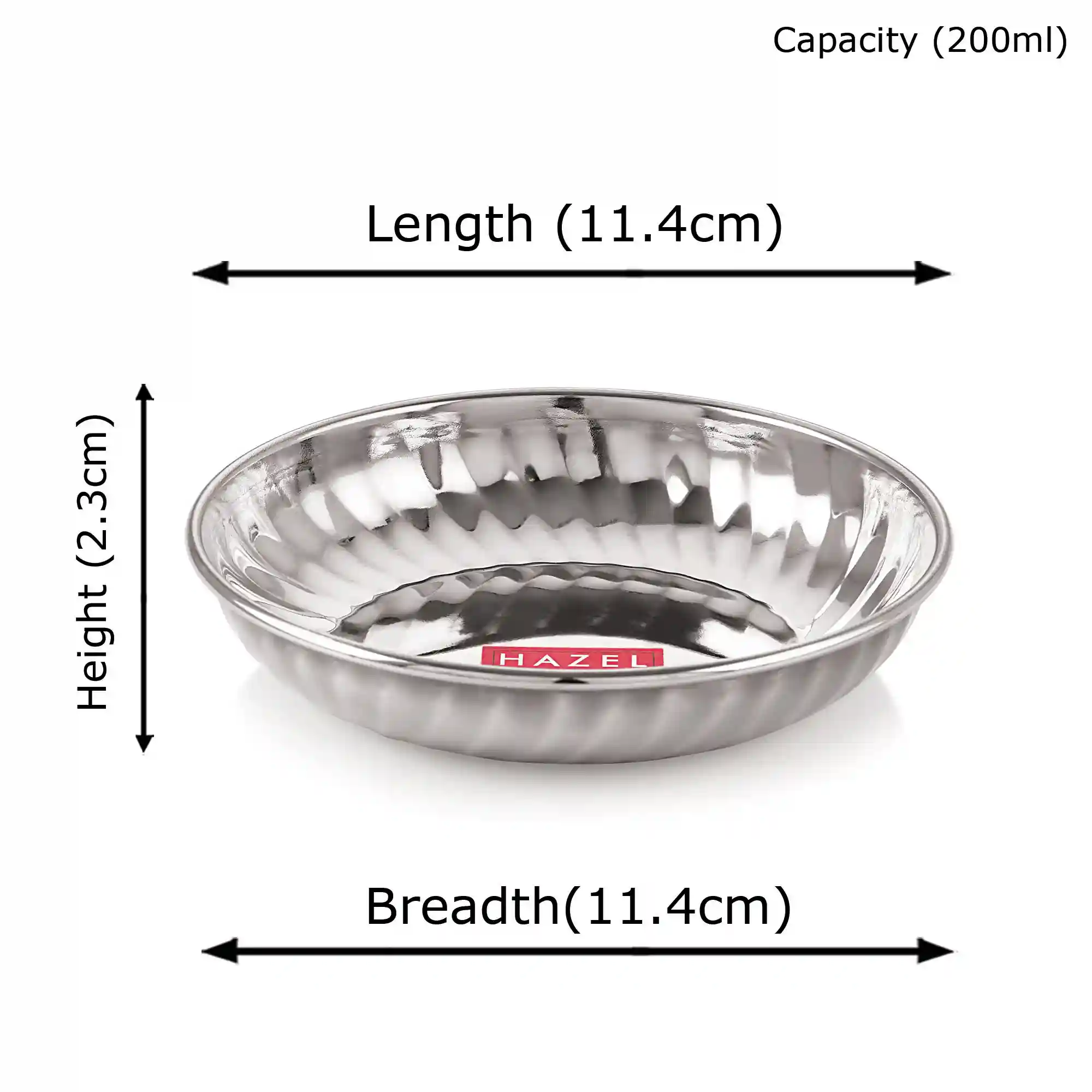 HAZEL Steel Plate Set | Stainless Steel Plates Set of 12, 11.4 cm Each | Snacks Serving Plates, Small Size | Multipurpose Dinner Plates for Kitchen Ideal for Daily Use