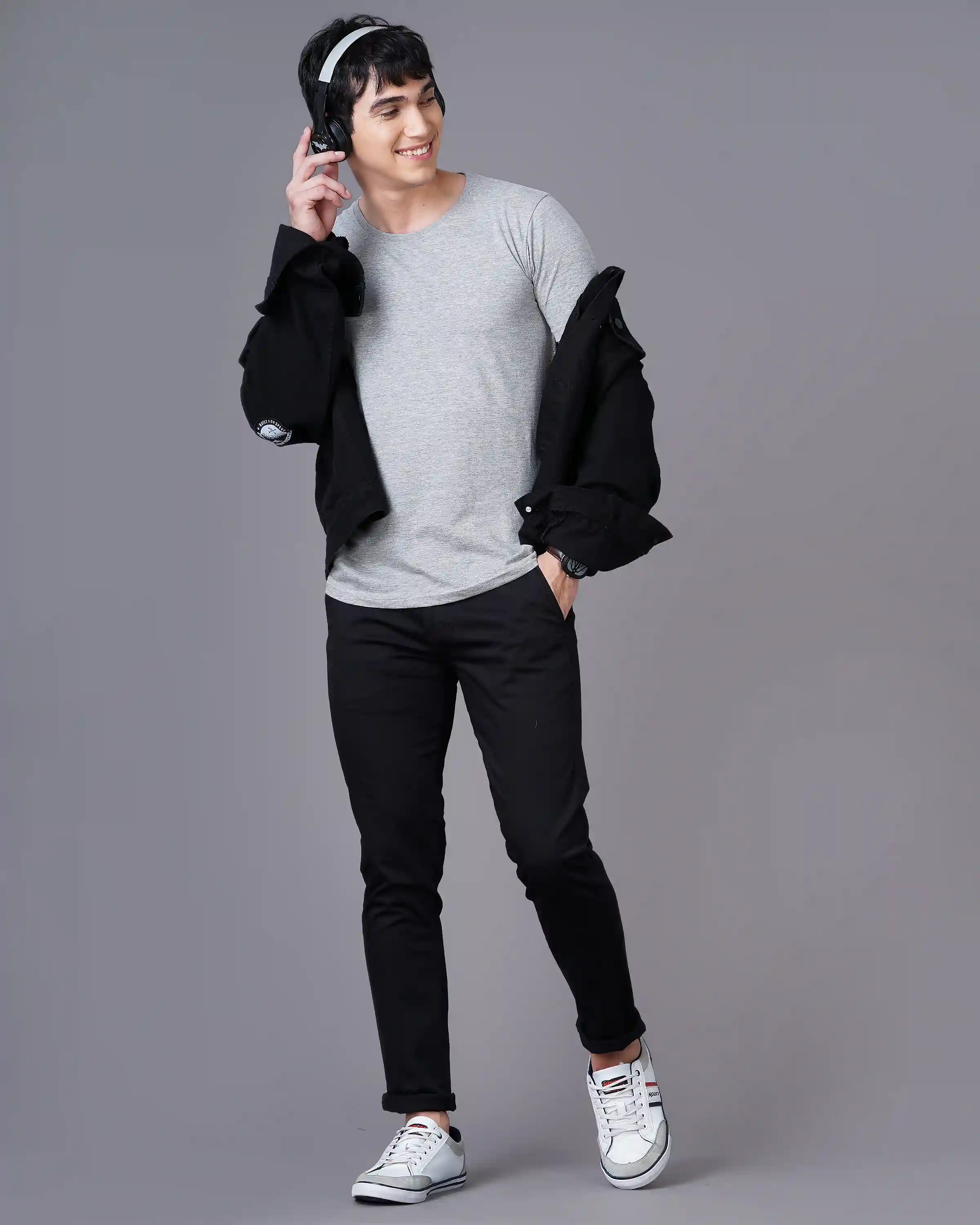 Grey Melange T-Shirt M