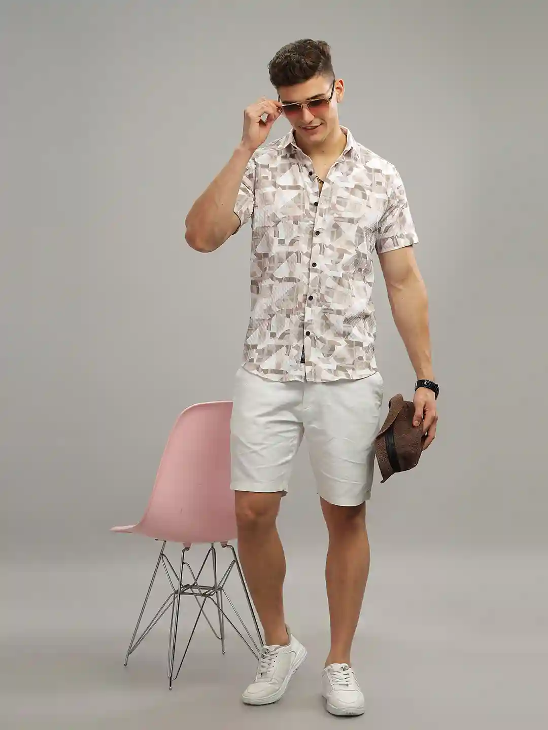 Brown Debar Waffle Shirt S