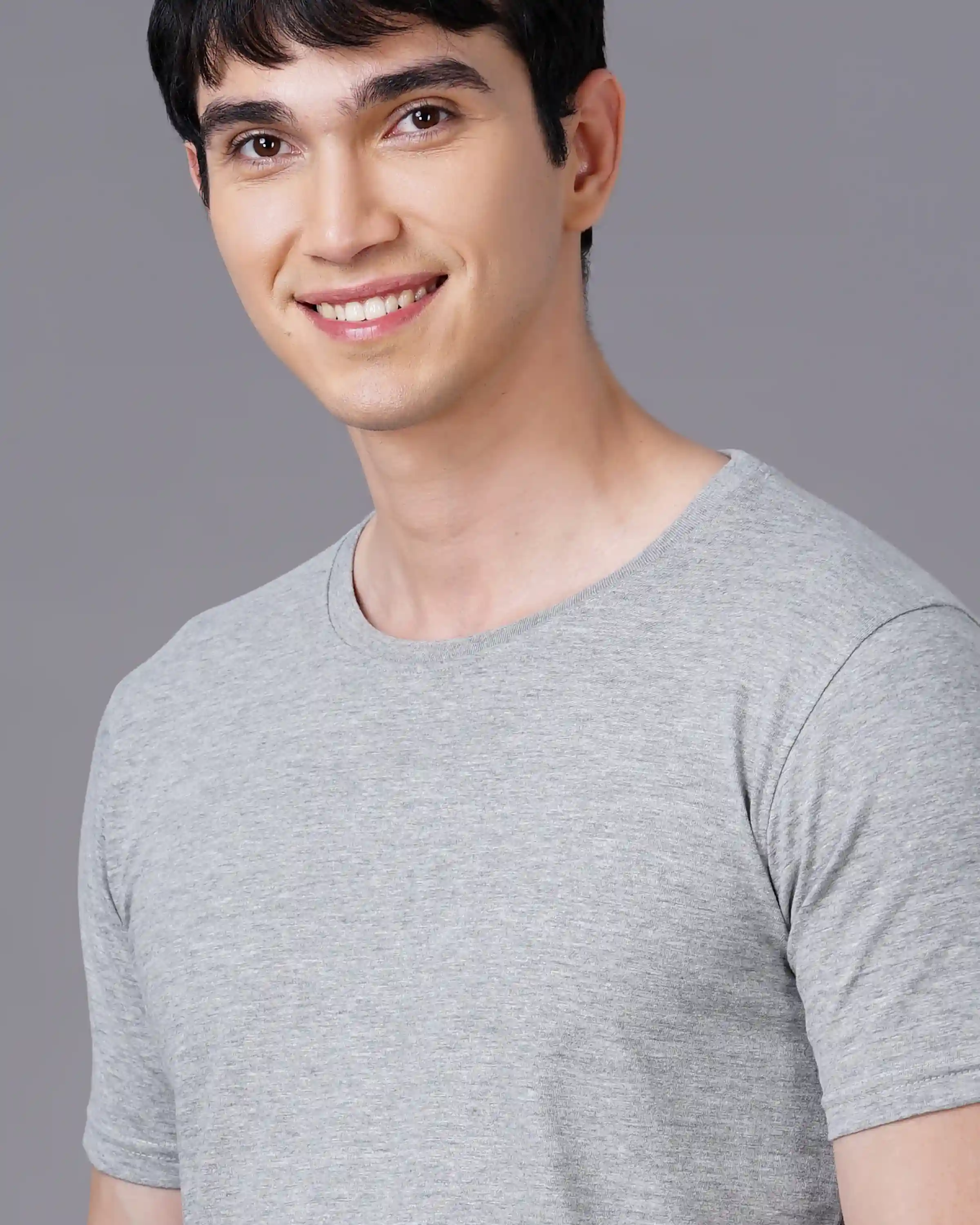 Grey Melange T-Shirt M
