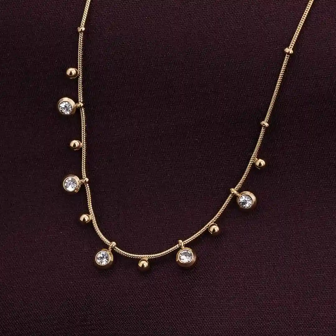 Palmonas Shimmering Diamond Chain Necklace For Womens - Waterproof & Anti-Tarnish