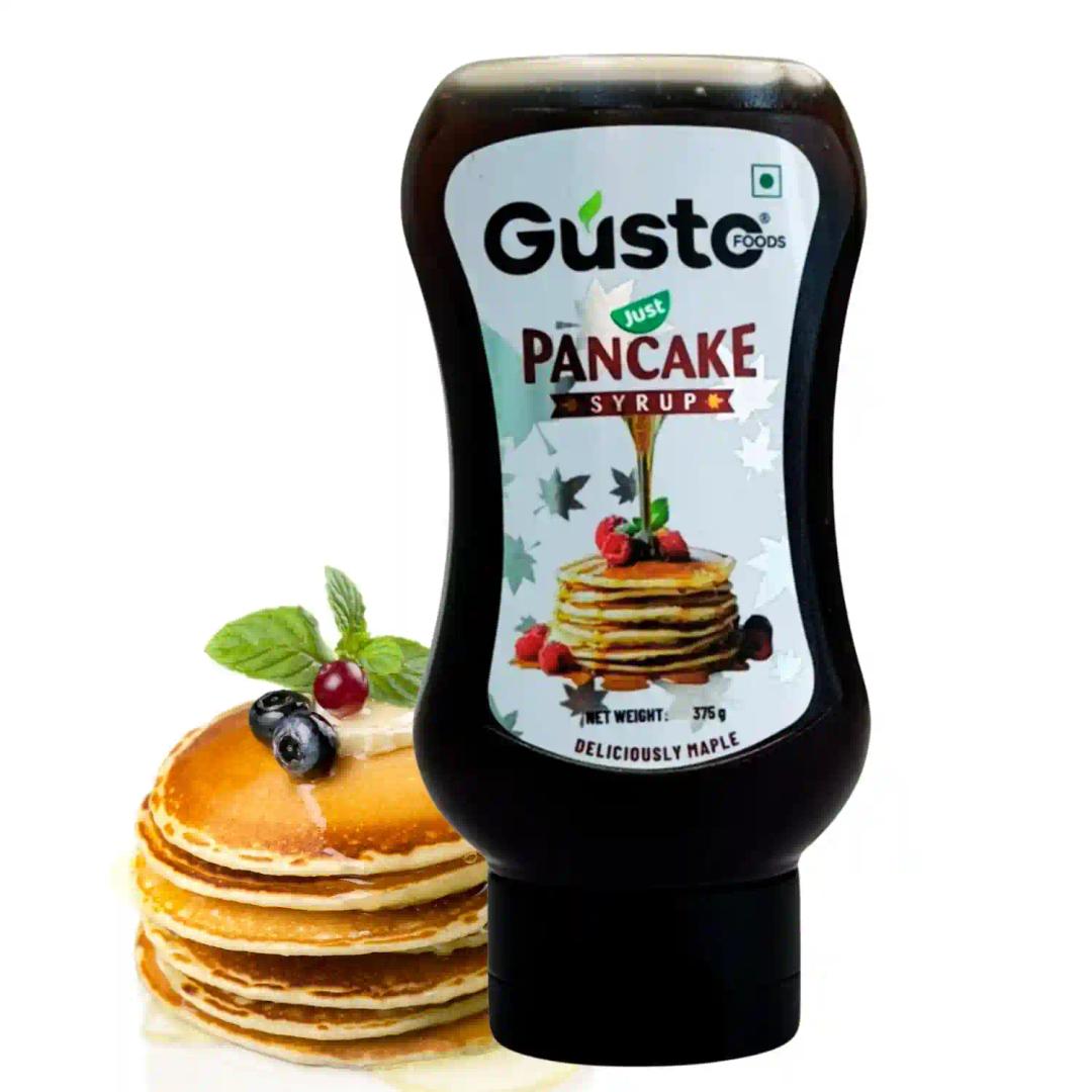 Gusto Foods Pancake Syrup With Maple Flavour (375G) | Healthy And Nutritious Sweet Syrup For Pancake, Yoghurt And Desserts (Pack Of 1), Liquid