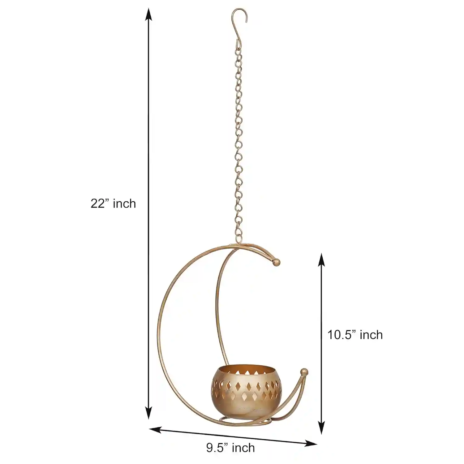 Metal Moon Hanging Candle Holder